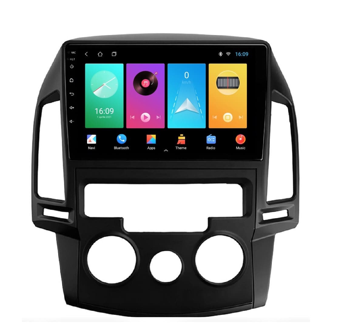 Navigatie dedicata cu Android Hyundai i30 2007 - 2012, clima manuala, 1GB RAM, Radio GPS Dual Zone, Display HD IPS 9" Touchscreen, Internet Wi-Fi, Bluetooth, MirrorLink, USB