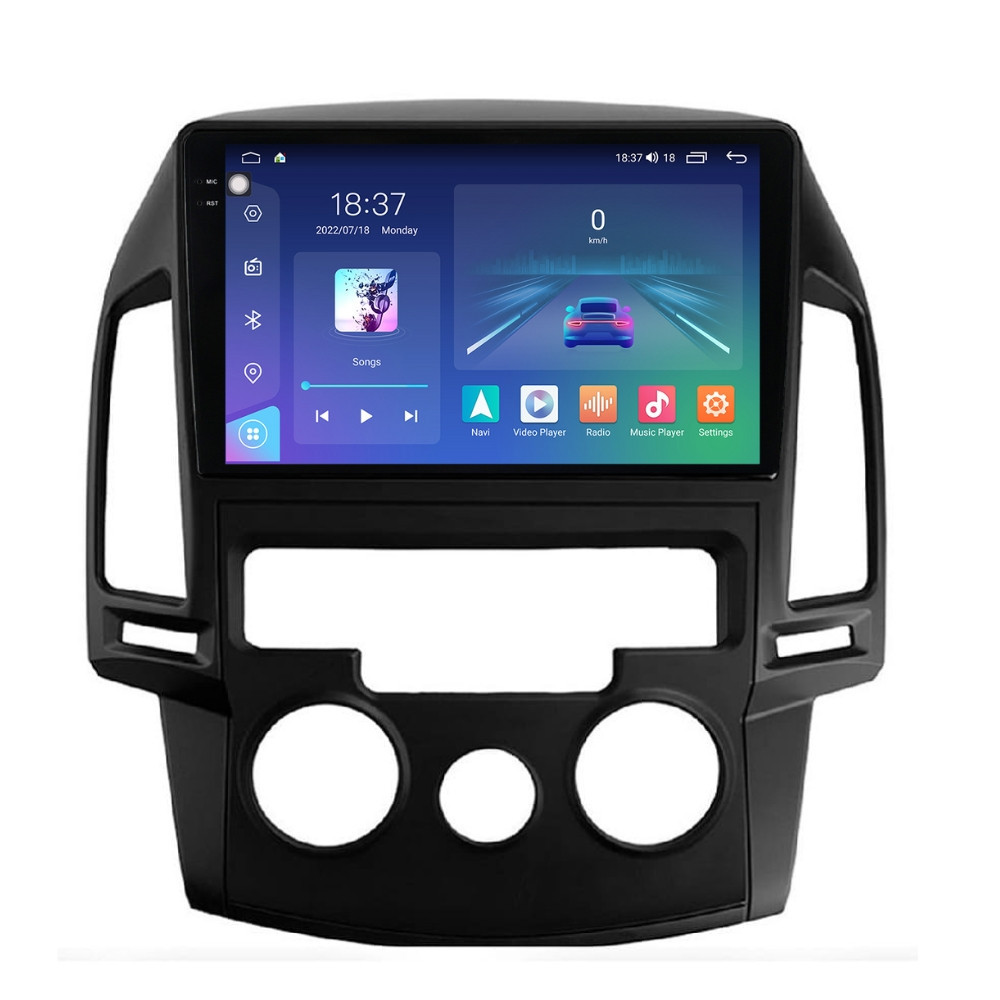 Navigatie dedicata cu Android Hyundai i30 2007 - 2012, clima manuala, 4GB RAM, Radio GPS Dual Zone, Display 2K QLED 9.5" Touchscreen, Internet Wi-Fi si slot SIM 4G, Bluetooth, MirrorLink, US