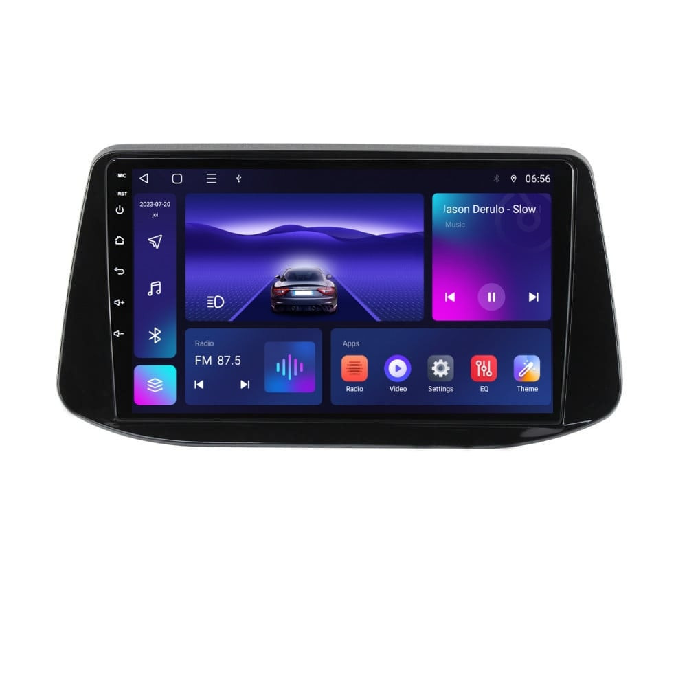 Navigatie dedicata cu Android Hyundai i30 dupa 2017, 3GB RAM, Radio GPS Dual Zone, Display HD QLED 9" Touchscreen, Internet Wi-Fi si slot SIM 4G, Bluetooth, MirrorLink, USB