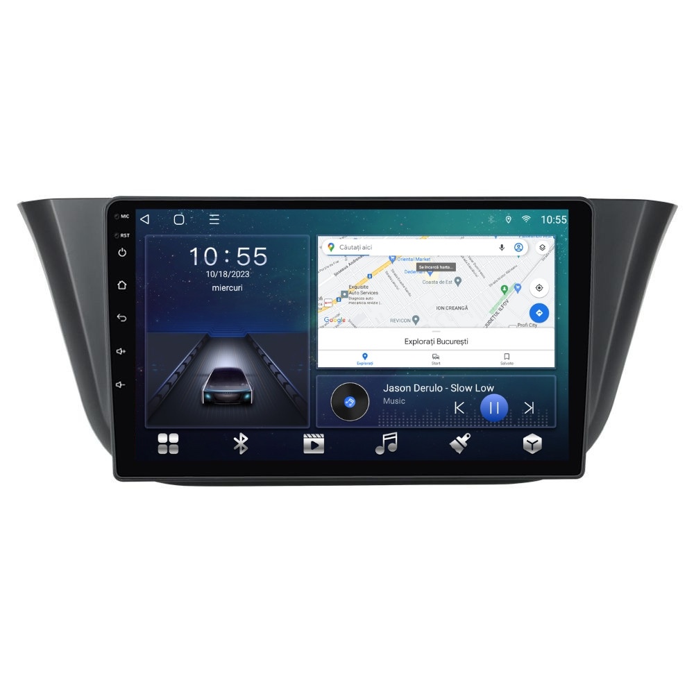 Navigatie dedicata cu Android Iveco Daily VI dupa 2014, 2GB RAM, Radio GPS Dual Zone, Display HD QLED 9" Touchscreen, Internet Wi-Fi si slot SIM 4G, Bluetooth, MirrorLink, USB