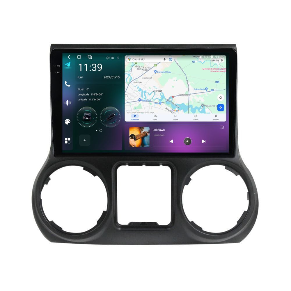 Mărește imaginea pentru Navigatie dedicata cu Android Jeep Wrangler III (JK) 2015 - 2018, 12GB RAM, Radio GPS Dual Zone, Display 2K QLED 10.36" Touchscreen, Internet Wi-Fi si slot SIM 4G, Bluetooth, MirrorLink, USB