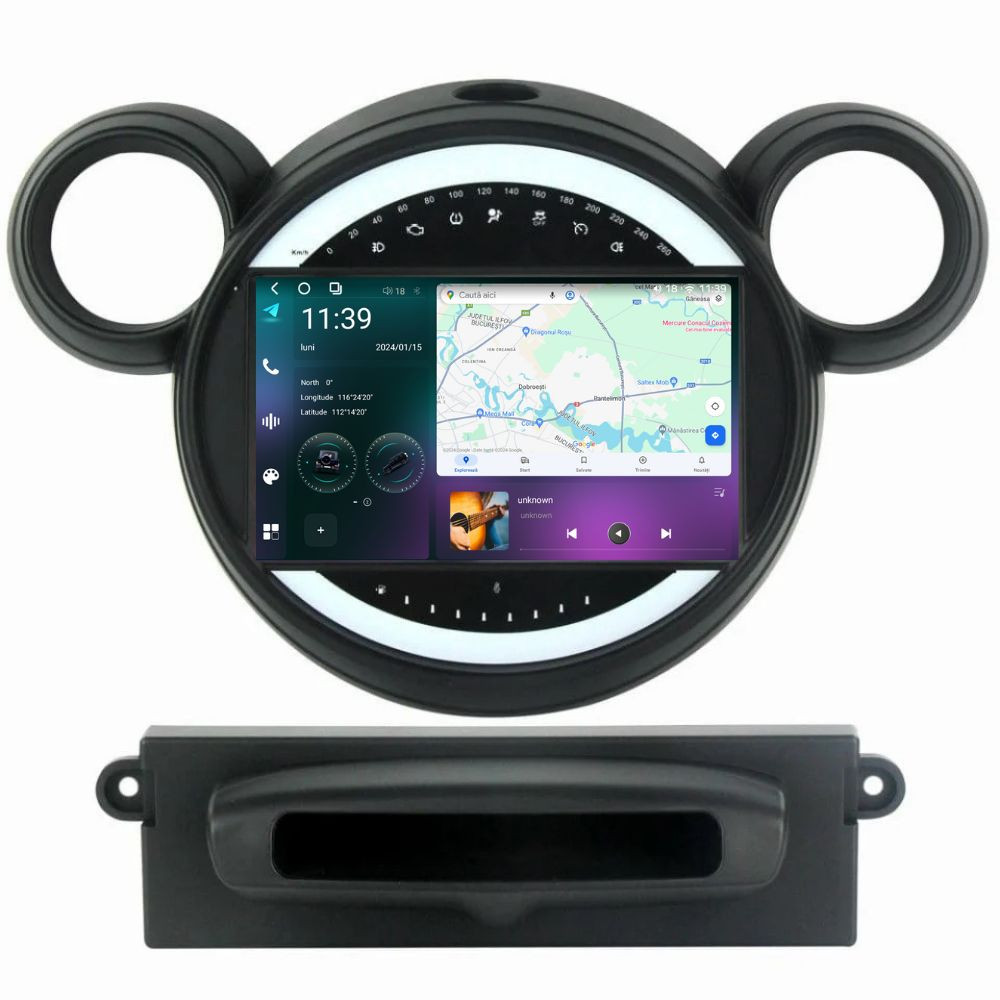 Navigatie dedicata cu Android Mini Countryman / Paceman (R60, R61) 2010 - 2017, 12GB RAM, Radio GPS Dual Zone, Display 2K QLED 9.5" Touchscreen, Internet Wi-Fi si slot SIM 4G, Bluetooth, MirrorLink, USB