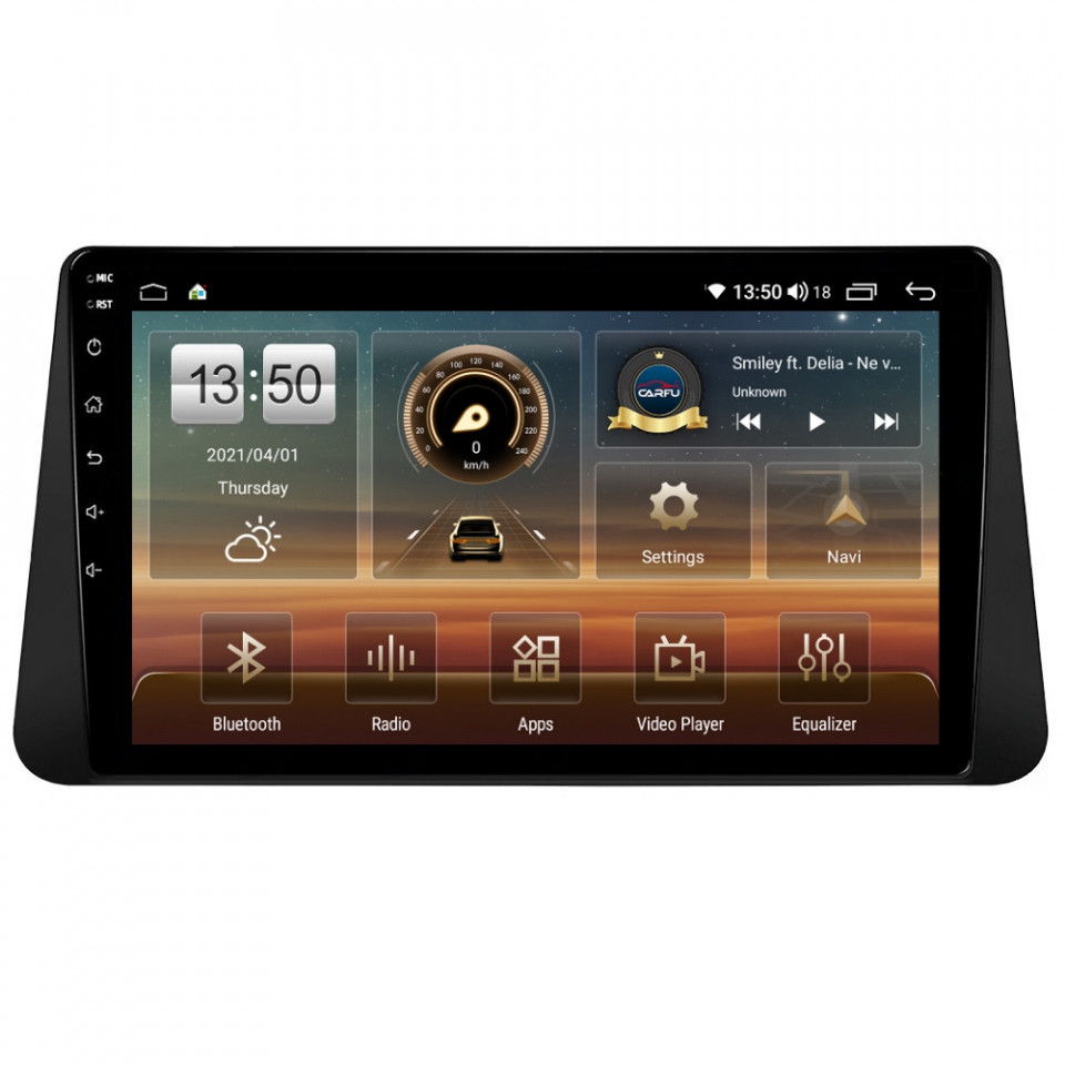 Navigatie dedicata cu Android Nissan Micra V dupa 2017, 8GB RAM, Radio GPS Dual Zone, Display HD QLED 9" Touchscreen, Internet Wi-Fi si slot SIM 4G, Bluetooth, MirrorLink, USB