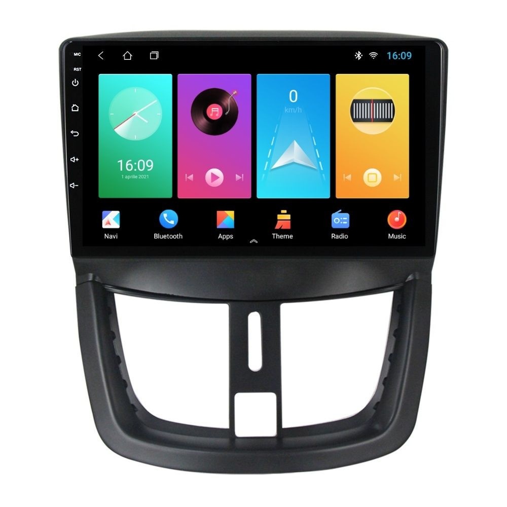 Navigatie dedicata cu Android Peugeot 207 2006 - 2015, 2GB RAM, Radio GPS Dual Zone, Display HD IPS 9" Touchscreen, Internet Wi-Fi, Bluetooth, MirrorLink, USB
