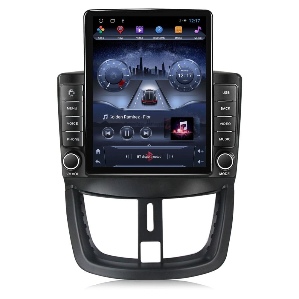 Navigatie dedicata cu Android Peugeot 207 2006 - 2015, 2GB RAM, Radio GPS Dual Zone, Touchscreen IPS 9.7" HD tip Tesla, Internet Wi-Fi, Bluetooth, MirrorLink, USB