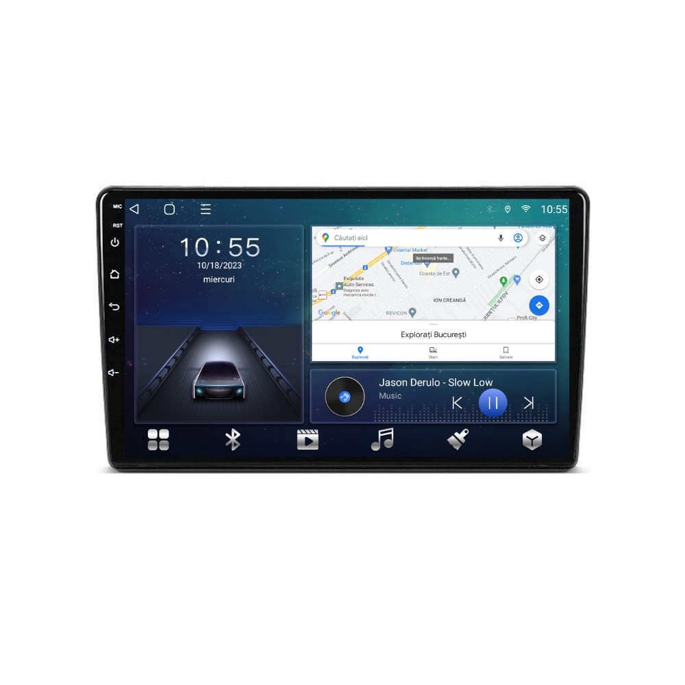 Navigatie dedicata cu Android Peugeot Partner 2008 - 2018, 2GB RAM, Radio GPS Dual Zone, Display HD QLED 9" Touchscreen, Internet Wi-Fi si slot SIM 4G, Bluetooth, MirrorLink, USB