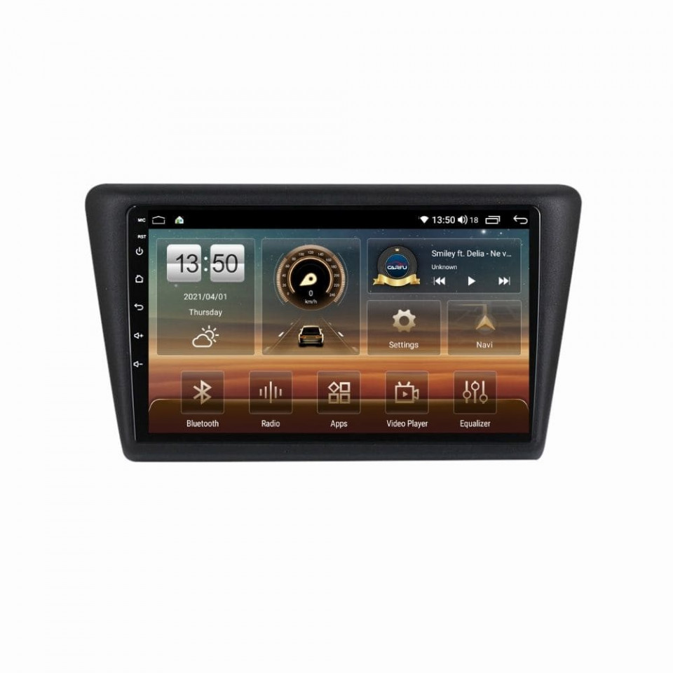 Navigatie dedicata cu Android Skoda Rapid 2011 - 2019, 8GB RAM, Radio GPS Dual Zone, Display HD QLED 9" Touchscreen, Internet Wi-Fi si slot SIM 4G, Bluetooth, MirrorLink, USB