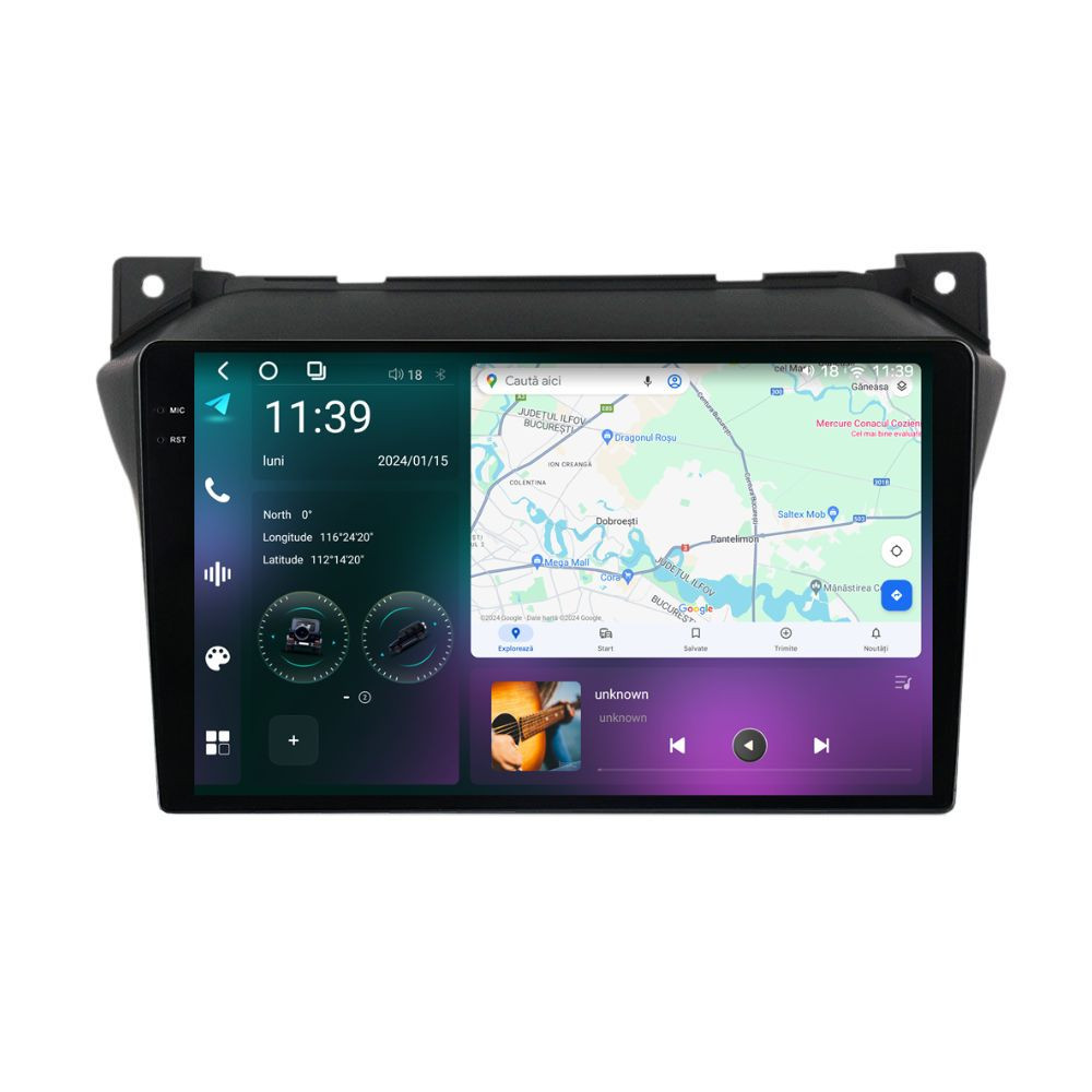 Navigatie dedicata cu Android Suzuki Alto VII 2009 - 2016, 12GB RAM, Radio GPS Dual Zone, Display 2K QLED 9.5" Touchscreen, Internet Wi-Fi si slot SIM 4G, Bluetooth, MirrorLink, USB