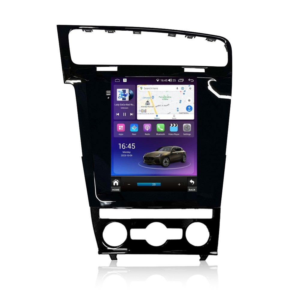 Navigatie dedicata cu Android tip tesla VW Golf VII 2012 - 2019, 4GB RAM, Radio GPS Dual Zone, Touchscreen IPS 9.7" HD, Internet Wi-Fi si slot SIM 4G, Bluetooth, MirrorLink, USB