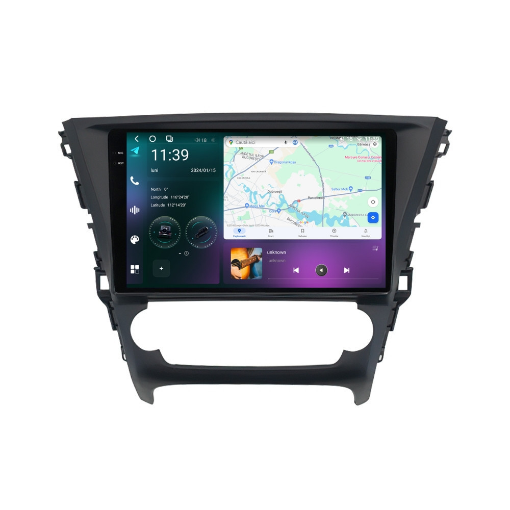 Navigatie dedicata cu Android Toyota Avensis 2015 - 2018, 12GB RAM, Radio GPS Dual Zone, Display 2K QLED 10.36" Touchscreen, Internet Wi-Fi si slot SIM 4G, Bluetooth, MirrorLink, USB