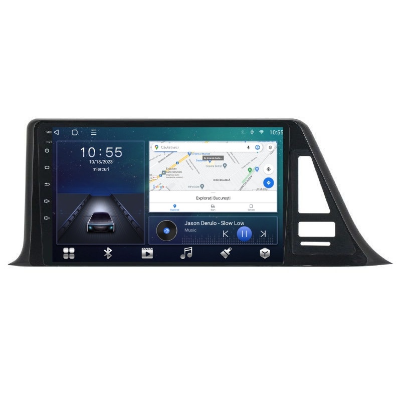 Navigatie dedicata cu Android Toyota C-HR dupa 2016, 2GB RAM, Radio GPS Dual Zone, Display HD QLED 9" Touchscreen, Internet Wi-Fi si slot SIM 4G, Bluetooth, MirrorLink, USB