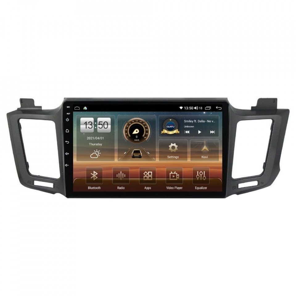 Navigatie dedicata cu Android Toyota Rav4 IV 2013 - 2018, 6GB RAM, Radio GPS Dual Zone, Display HD QLED 10" Touchscreen, Internet Wi-Fi si slot SIM 4G, Bluetooth, MirrorLink, USB
