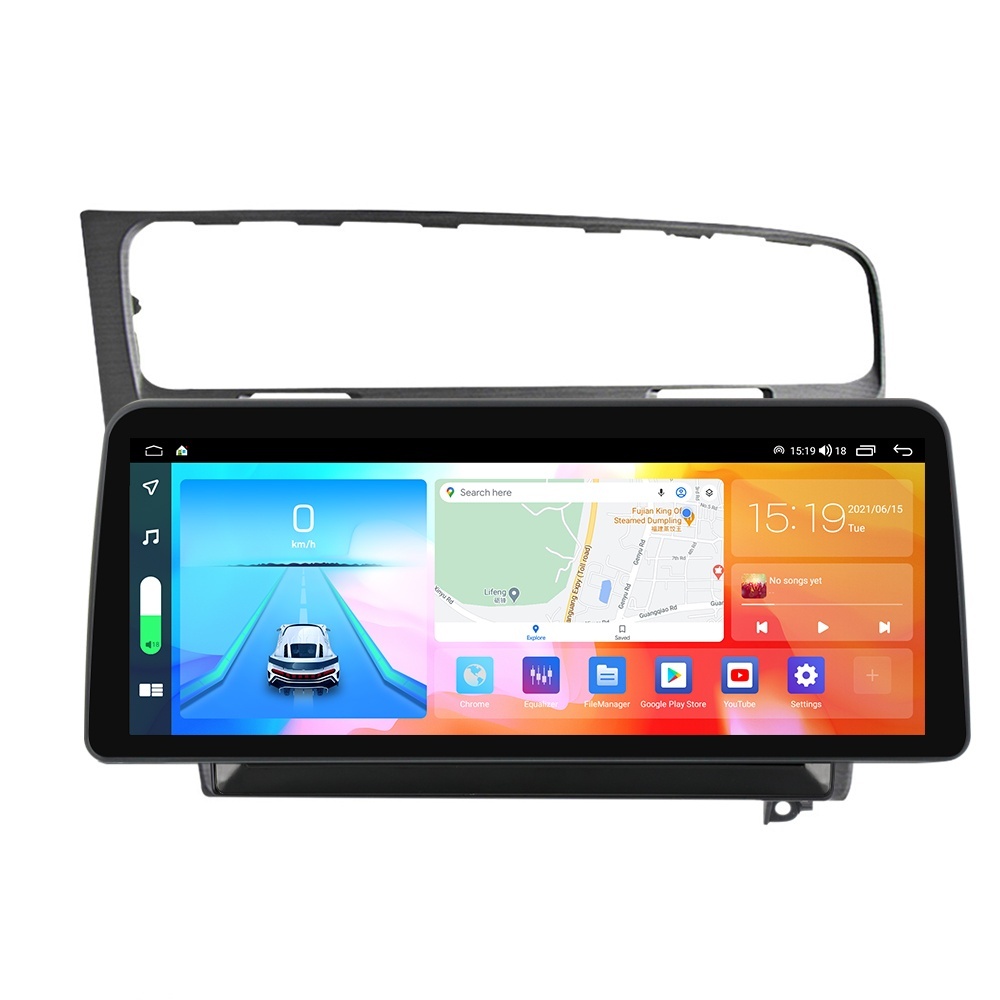 Navigatie dedicata cu Android VW Golf VII 2012 - 2019, argintiu, 4GB RAM, Radio GPS Dual Zone, Display QLED 12.3" Touchscreen, Internet Wi-Fi si slot SIM 4G, Bluetooth, MirrorLink, USB