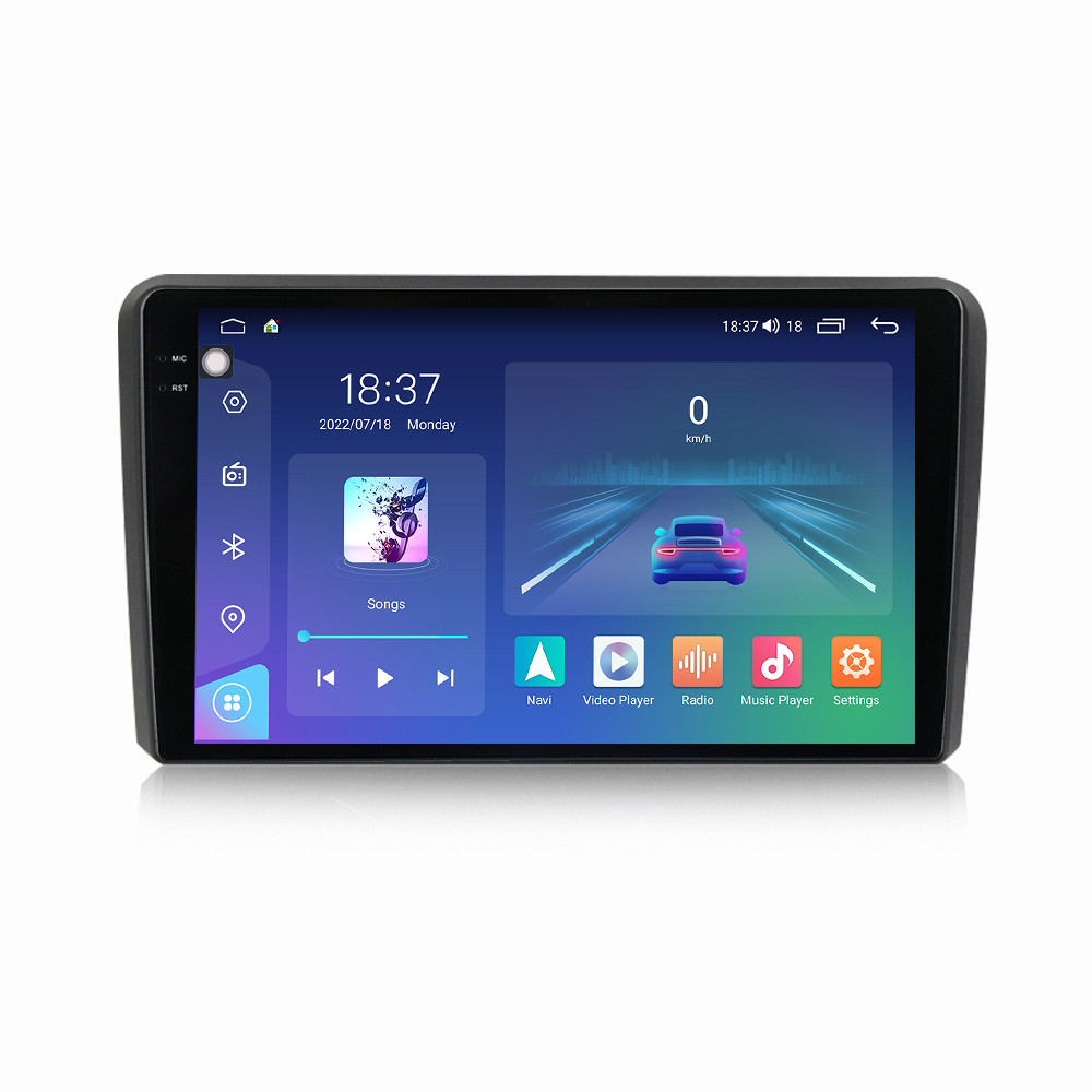 Navigatie dedicata cu Android Audi A3 (8P1) 2003 - 2013, 4GB RAM, Radio GPS Dual Zone, Display 2K QLED 9.5" Touchscreen, Internet Wi-Fi si slot SIM 4G, Bluetooth, MirrorLink, USB