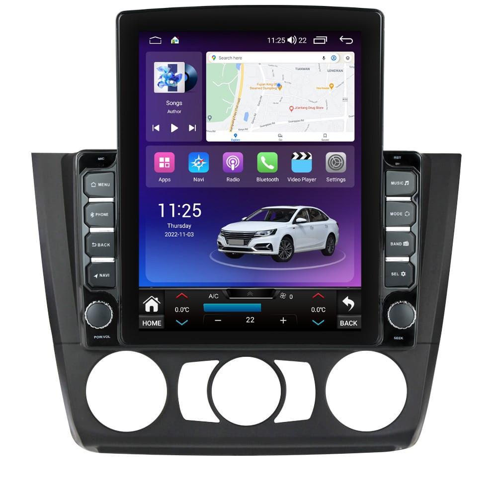 Navigatie dedicata cu Android BMW Seria 1 (E81 / E87) 2007 - 2013, clima manuala, 8GB RAM, Radio GPS Dual Zone, Touchscreen IPS 9.7" HD tip Tesla, Internet Wi-Fi si slot SIM 4G, Bluetooth, MirrorLink, USB