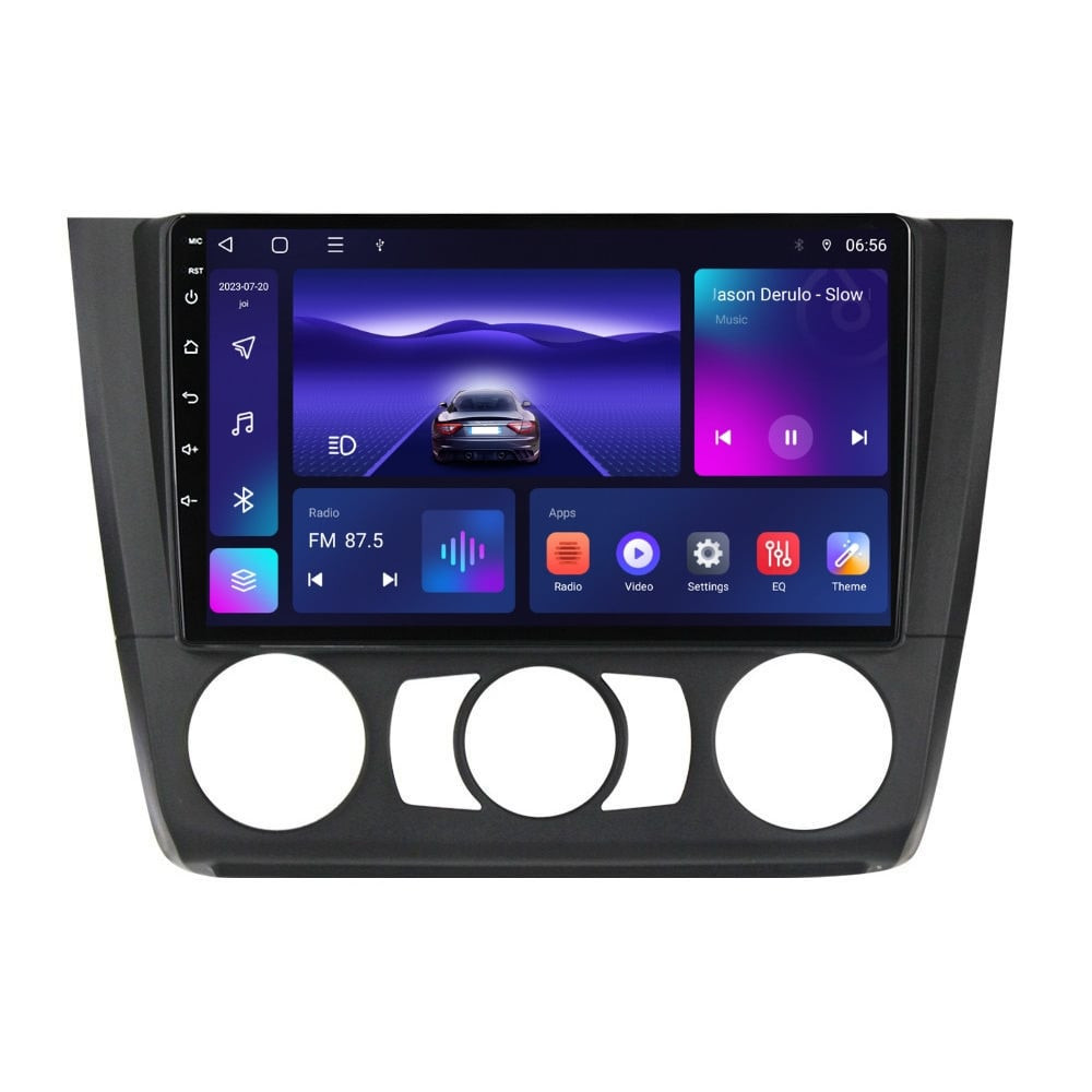Navigatie dedicata cu Android BMW Seria 1 (E81 / E87) 2007 - 2013, clima manuala, 3GB RAM, Radio GPS Dual Zone, Display HD QLED 9" Touchscreen, Internet Wi-Fi si slot SIM 4G, Bluetooth, MirrorLink, USB
