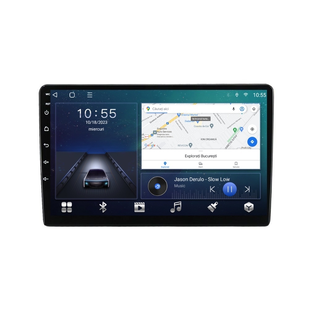 Navigatie dedicata cu Android Fiat Panda 2003 - 2012, 2GB RAM, Radio GPS Dual Zone, Display HD QLED 9" Touchscreen, Internet Wi-Fi si slot SIM 4G, Bluetooth, MirrorLink, USB