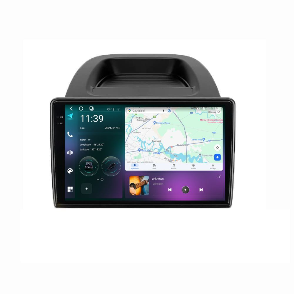 Navigatie dedicata cu Android Ford Ecosport dupa 2018, 12GB RAM, Radio GPS Dual Zone, Display 2K QLED 10.36" Touchscreen, Internet Wi-Fi si slot SIM 4G, Bluetooth, MirrorLink, USB