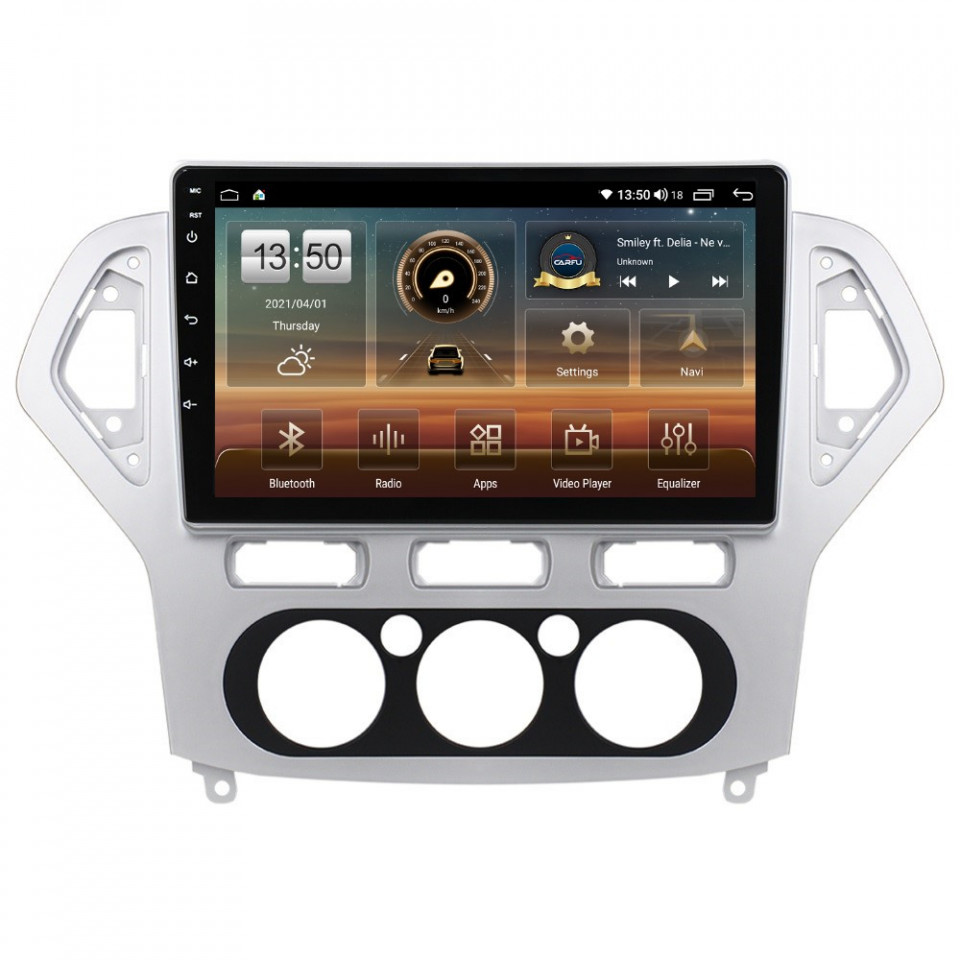 Navigatie dedicata cu Android Ford Mondeo IV 2007 - 2011, clima manuala, 8GB RAM, Radio GPS Dual Zone, Display HD QLED 10" Touchscreen, Internet Wi-Fi si slot SIM 4G, Bluetooth, MirrorLink, USB
