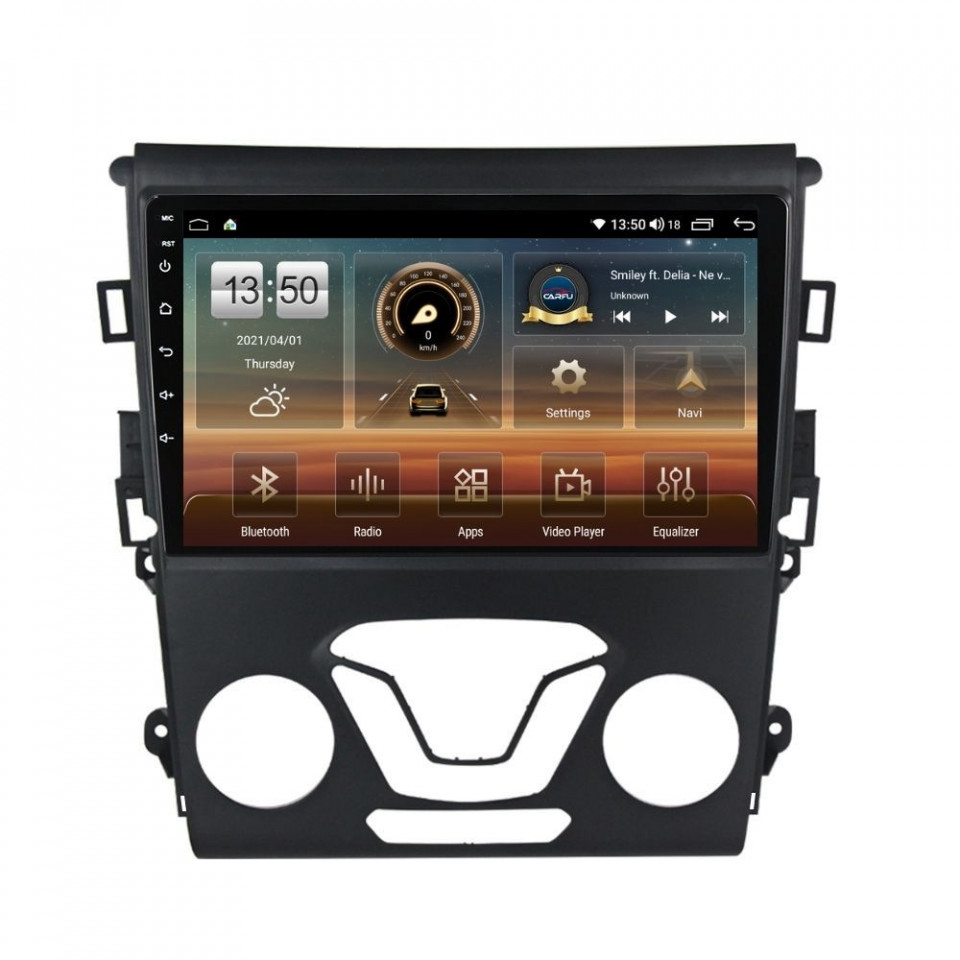 Navigatie dedicata cu Android Ford Mondeo V dupa 2014 fara navigatie originala, 6GB RAM, Radio GPS Dual Zone, Display HD QLED 9" Touchscreen, Internet Wi-Fi si slot SIM 4G, Bluetooth, MirrorLink, USB