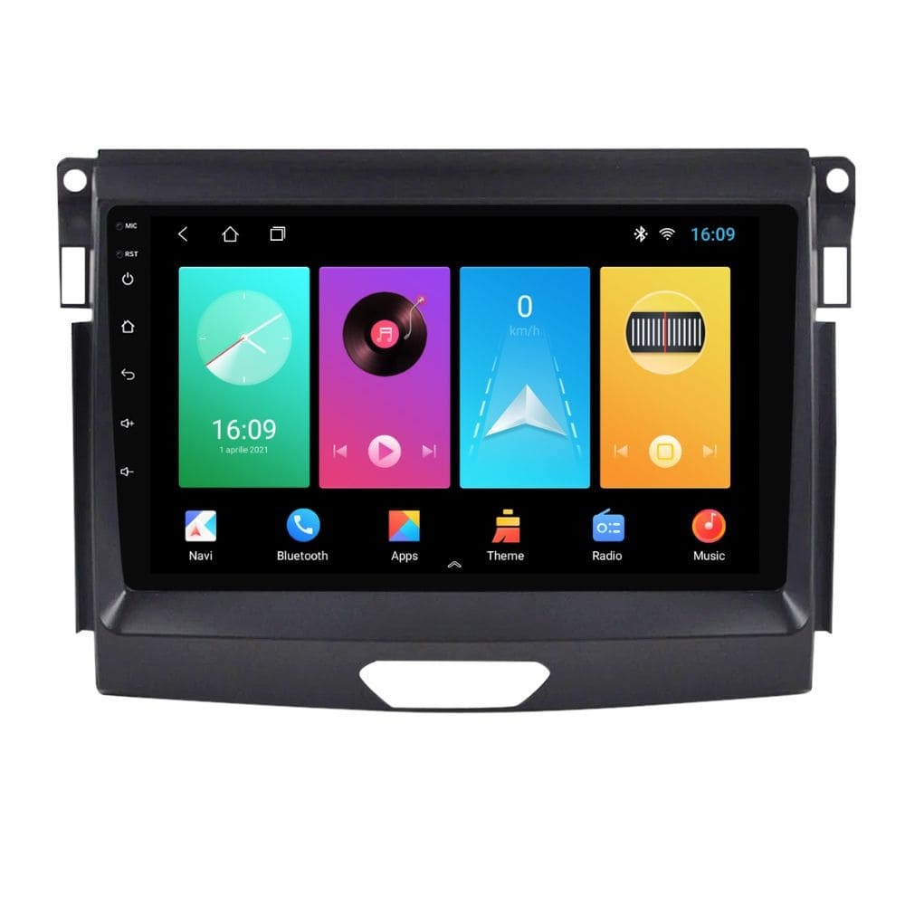 Navigatie dedicata cu Android Ford Ranger dupa 2015 fara navigatie originala, 2GB RAM, Radio GPS Dual Zone, Display HD IPS 9" Touchscreen, Internet Wi-Fi, Bluetooth, MirrorLink, USB