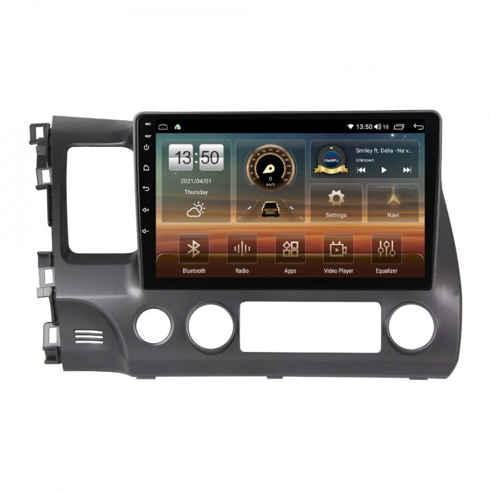 Navigatie dedicata cu Android Honda Civic VIII Sedan 2006 - 2011, 6GB RAM, Radio GPS Dual Zone, Display HD QLED 10" Touchscreen, Internet Wi-Fi si slot SIM 4G, Bluetooth, MirrorLink, USB