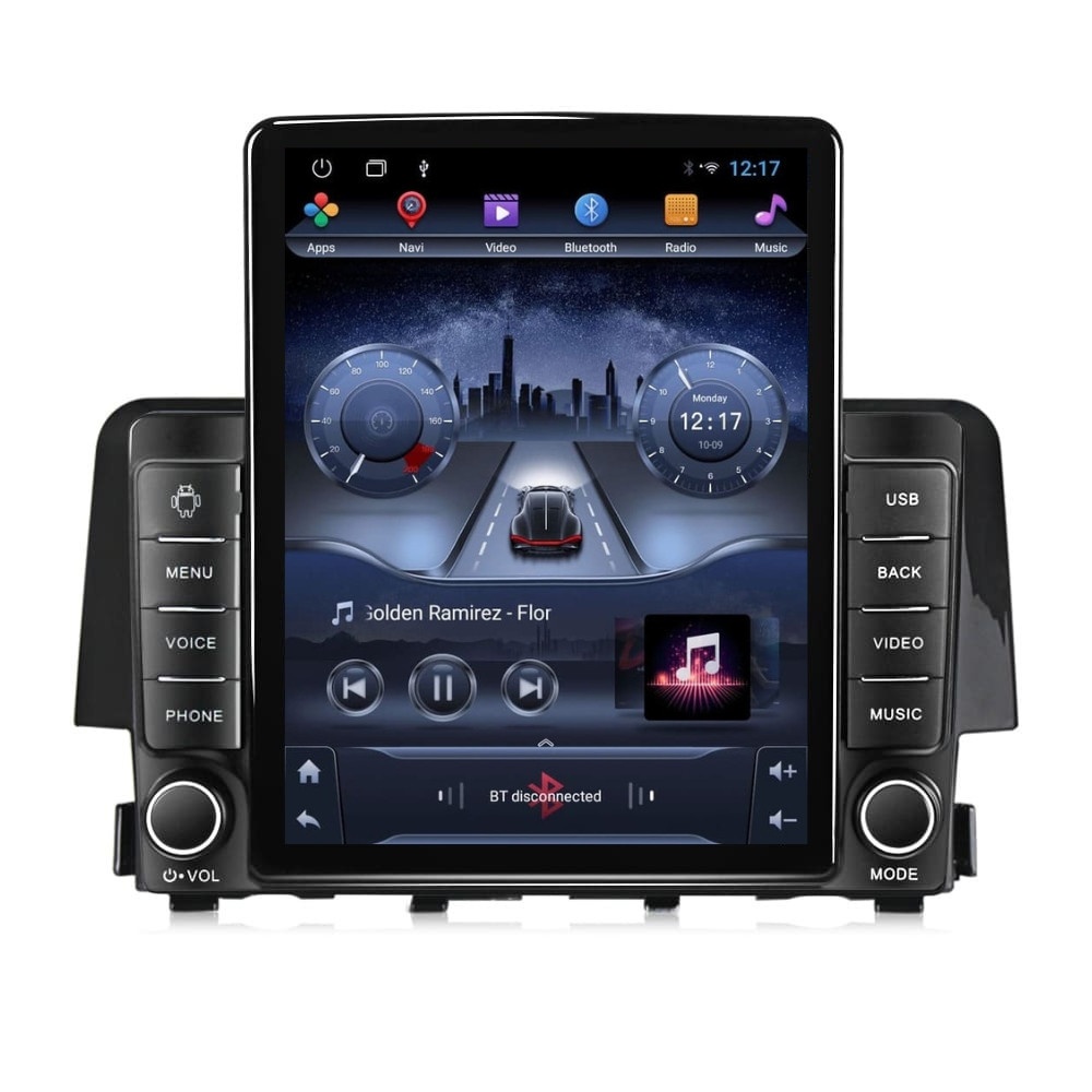 Navigatie dedicata cu Android Honda Civic X 2015 - 2021, 2GB RAM, Radio GPS Dual Zone, Touchscreen IPS 9.7" HD tip Tesla, Internet Wi-Fi, Bluetooth, MirrorLink, USB