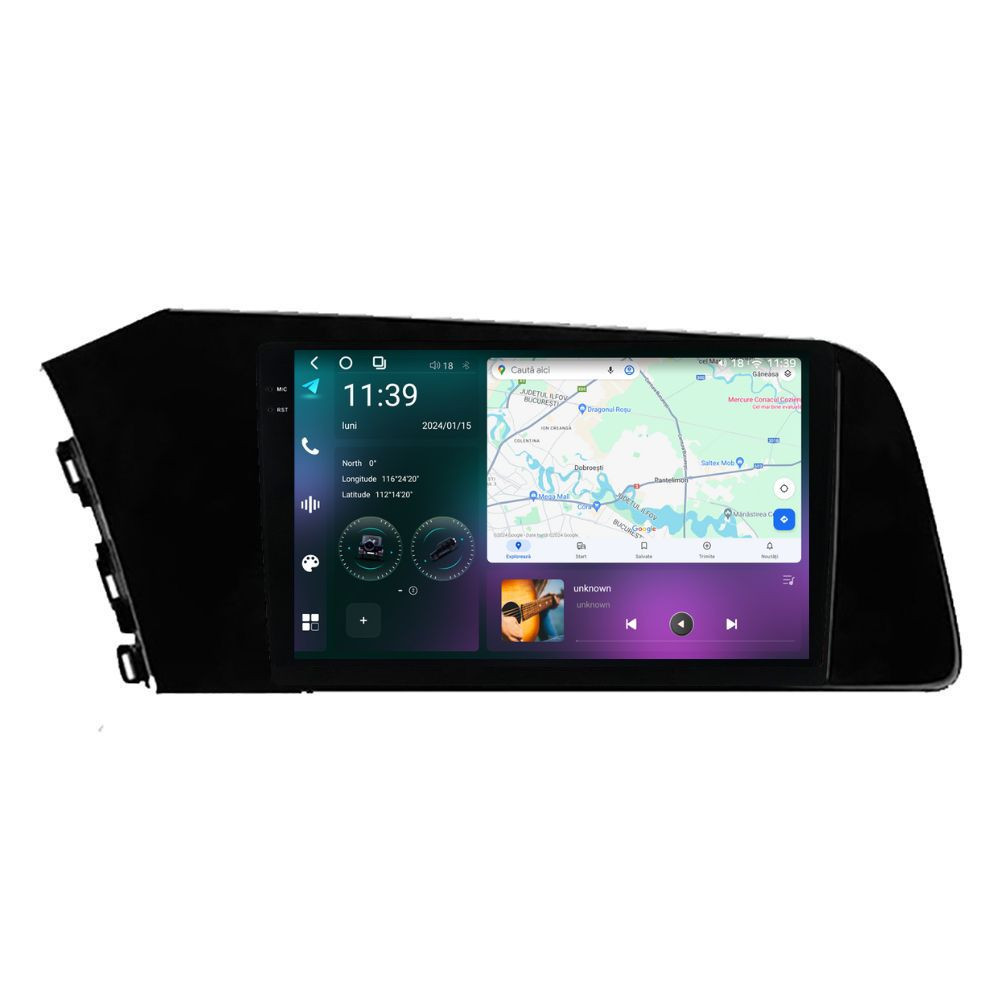 Navigatie dedicata cu Android Hyundai Elantra VII dupa 2020, 12GB RAM, Radio GPS Dual Zone, Display 2K QLED 10.36" Touchscreen, Internet Wi-Fi si slot SIM 4G, Bluetooth, MirrorLink, USB