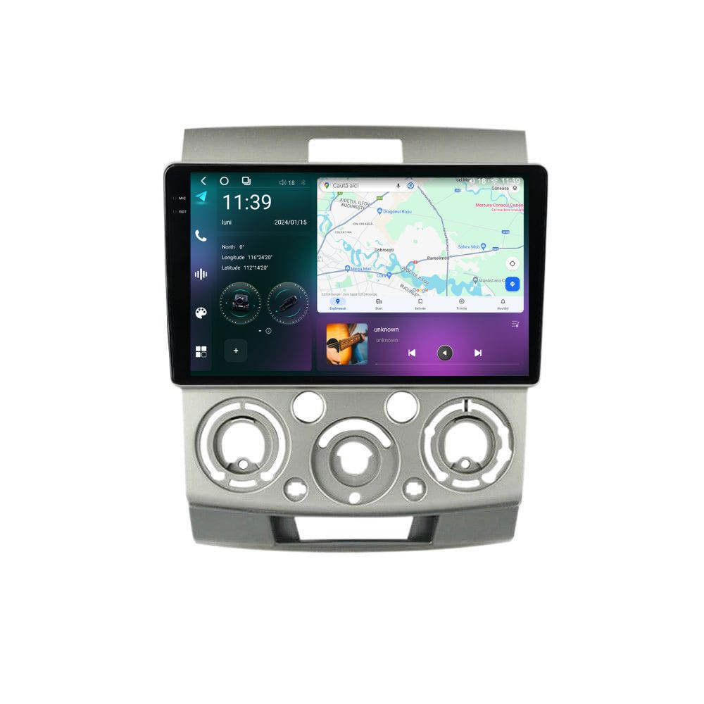 Navigatie dedicata cu Android Mazda BT-50 2005 - 2011, 12GB RAM, Radio GPS Dual Zone, Display 2K QLED 9.5" Touchscreen, Internet Wi-Fi si slot SIM 4G, Bluetooth, MirrorLink, USB
