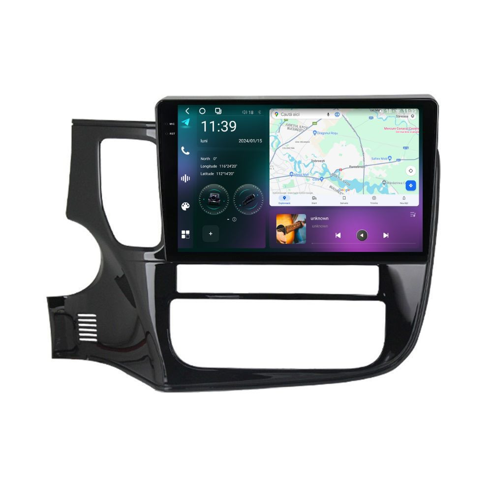 Navigatie dedicata cu Android Mitsubishi Outlander III 2012 - 2019, 12GB RAM, Radio GPS Dual Zone, Display 2K QLED 10.36" Touchscreen, Internet Wi-Fi si slot SIM 4G, Bluetooth, MirrorLink, USB