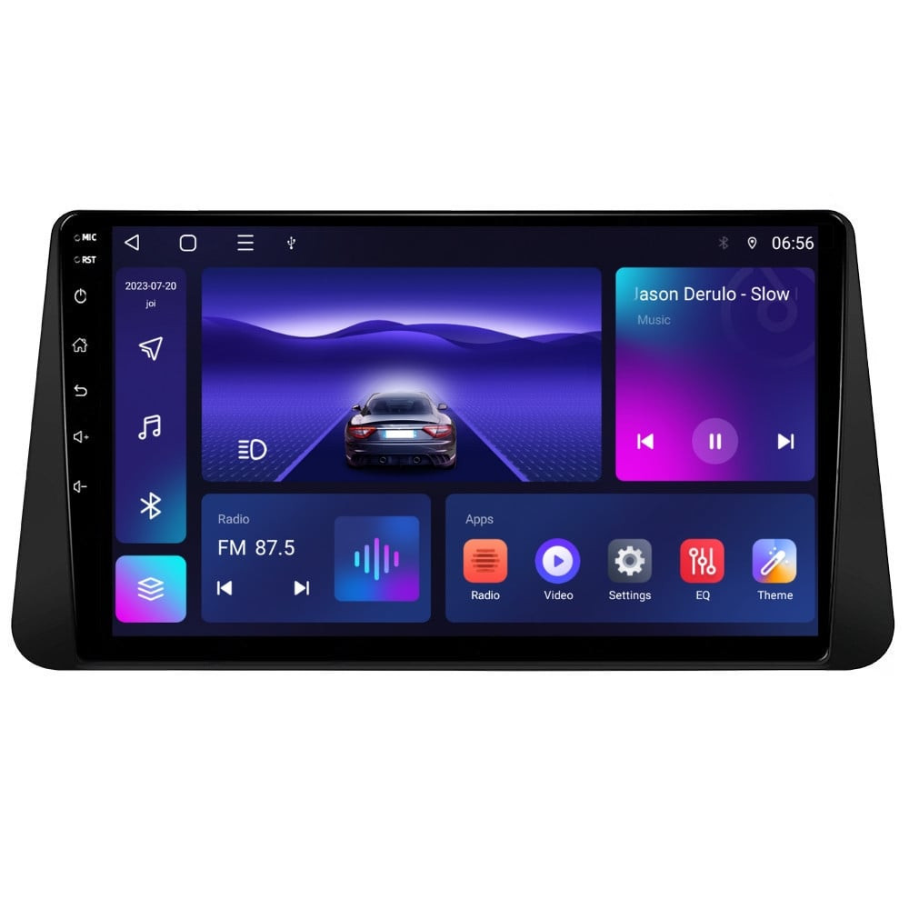 Navigatie dedicata cu Android Nissan Micra V dupa 2017, 3GB RAM, Radio GPS Dual Zone, Display HD QLED 9" Touchscreen, Internet Wi-Fi si slot SIM 4G, Bluetooth, MirrorLink, USB