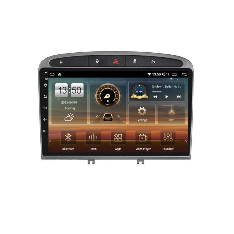 Navigatie dedicata cu Android Peugeot 308 I 2007 - 2013, 8GB RAM, Radio GPS Dual Zone, Display HD QLED 9" Touchscreen, Internet Wi-Fi si slot SIM 4G, Bluetooth, MirrorLink, USB