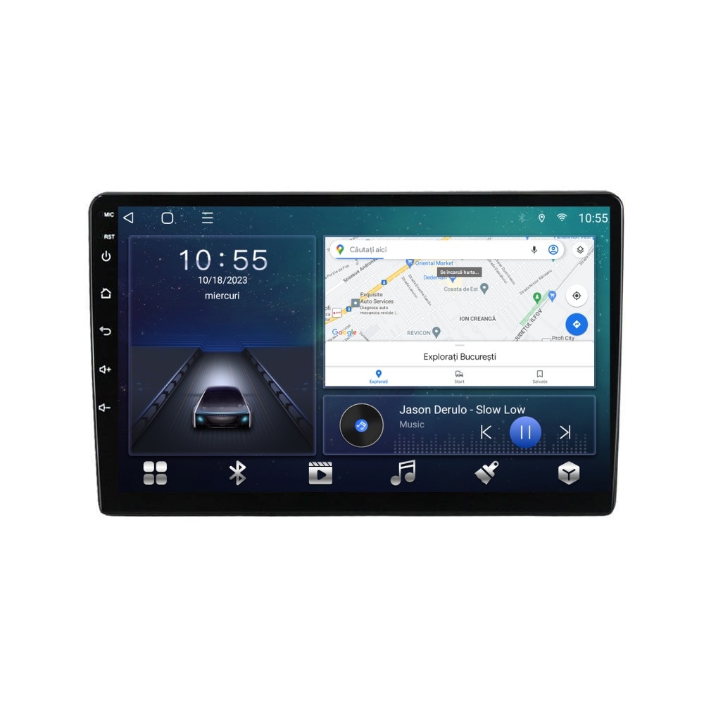 Navigatie dedicata cu Android Peugeot Boxer dupa 2006, 2GB RAM, Radio GPS Dual Zone, Display HD QLED 9" Touchscreen, Internet Wi-Fi si slot SIM 4G, Bluetooth, MirrorLink, USB