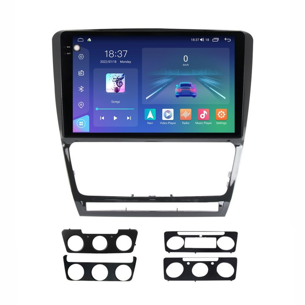 Navigatie dedicata cu Android Skoda Octavia II 2004 - 2013, negru, 8GB RAM, Radio GPS Dual Zone, Display 2K QLED 10.36" Touchscreen, Internet Wi-Fi si slot SIM 4G, Bluetooth, MirrorLink, USB