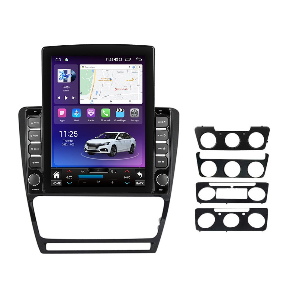 Navigatie dedicata cu Android Skoda Octavia II 2004 - 2013, negru, 8GB RAM, Radio GPS Dual Zone, Touchscreen IPS 9.7" HD tip Tesla, Internet Wi-Fi si slot SIM 4G, Bluetooth, MirrorLink, USB