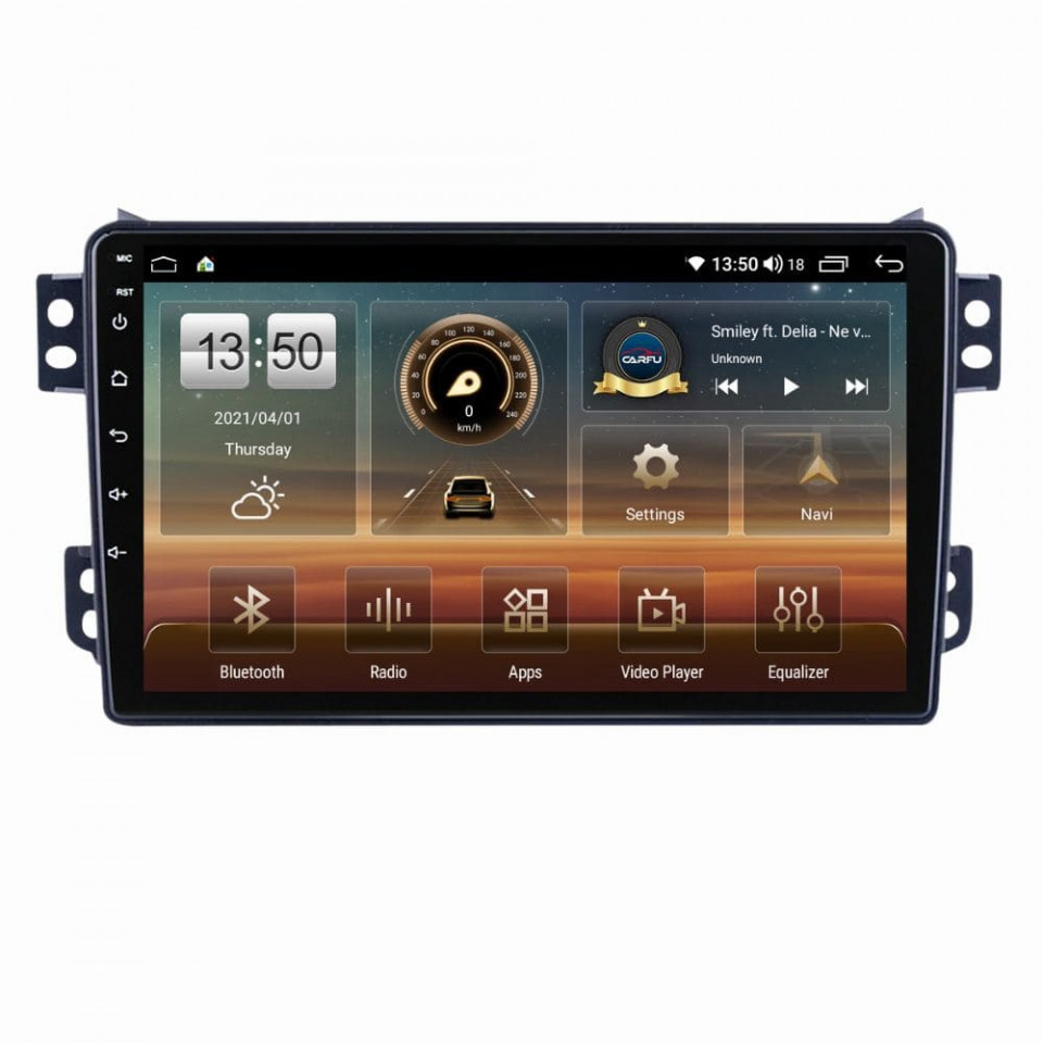 Navigatie dedicata cu Android Suzuki Splash 2008 - 2015, 6GB RAM, Radio GPS Dual Zone, Display HD QLED 9" Touchscreen, Internet Wi-Fi si slot SIM 4G, Bluetooth, MirrorLink, USB