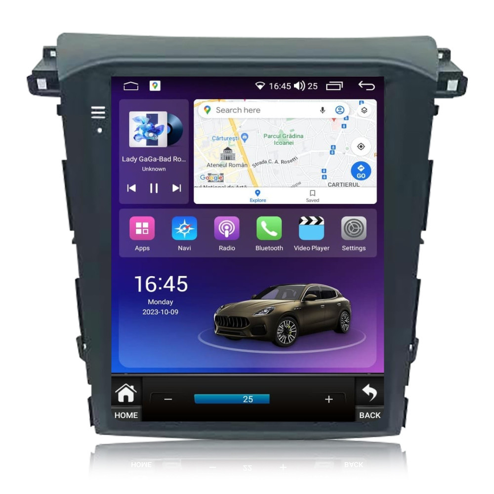 Navigatie dedicata cu Android tip tesla Subaru Forester 2018 - 2021, 8GB RAM, Radio GPS Dual Zone, Touchscreen IPS 9.7" HD, Internet Wi-Fi si slot SIM 4G, Bluetooth, MirrorLink, USB