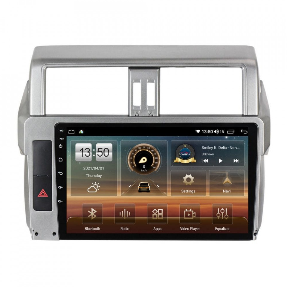 Navigatie dedicata cu Android Toyota Land Cruiser Prado J150 2013 - 2017, 6GB RAM, Radio GPS Dual Zone, Display HD QLED 10" Touchscreen, Internet Wi-Fi si slot SIM 4G, Bluetooth, MirrorLink, USB