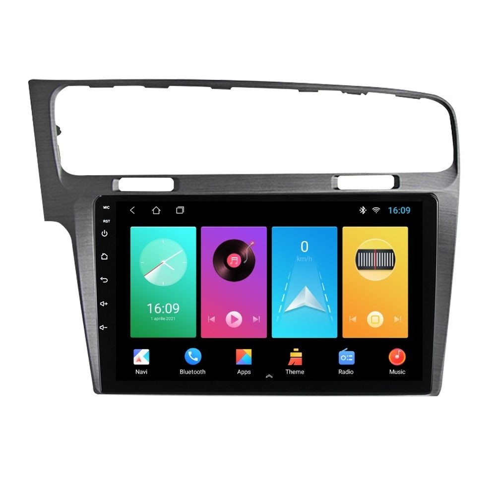 Navigatie dedicata cu Android VW Golf VII 2012 - 2019, argintiu, 2GB RAM, Radio GPS Dual Zone, Display HD IPS 10" Touchscreen, Internet Wi-Fi, Bluetooth, MirrorLink, USB