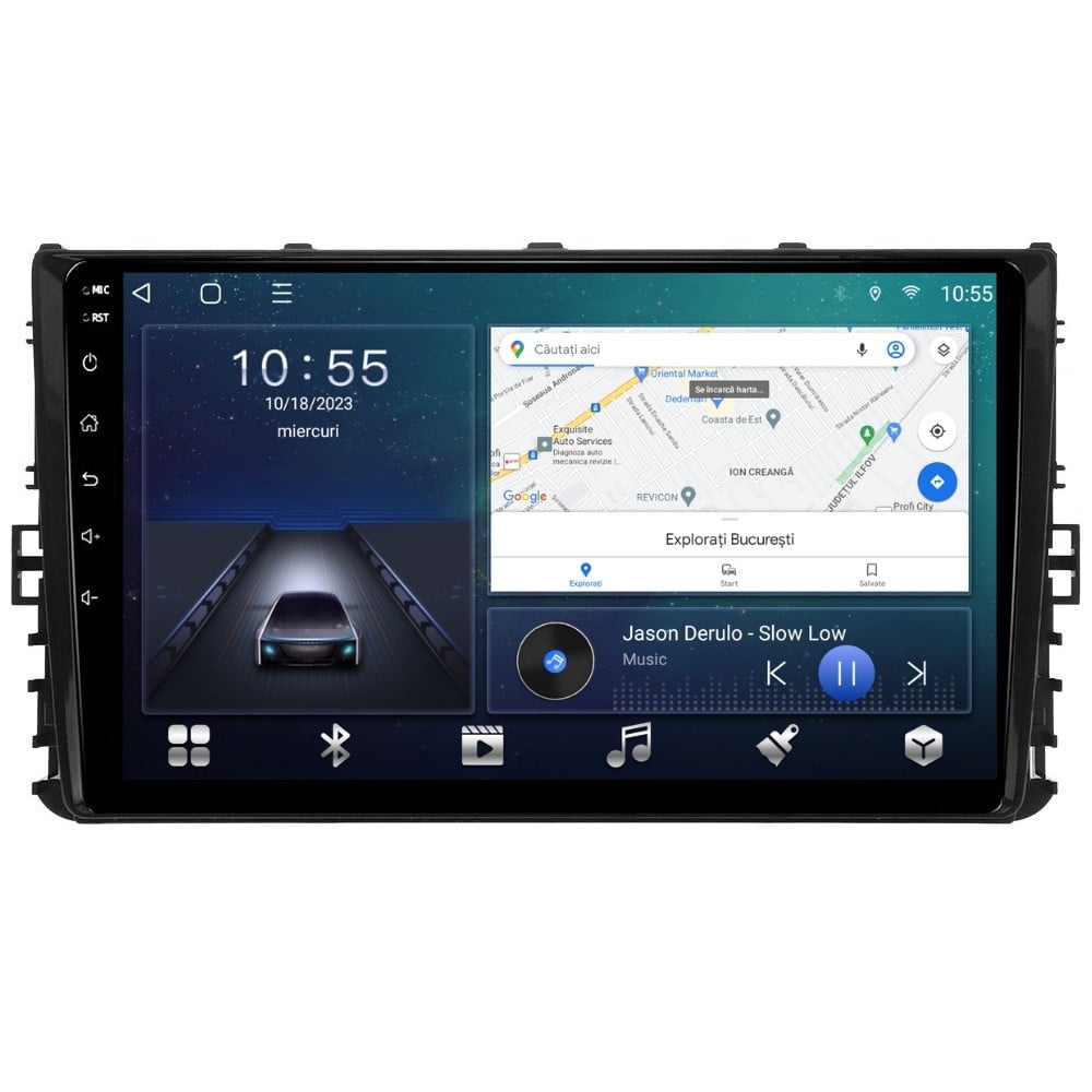 Navigatie dedicata cu Android VW Multivan T6 2020 - 2021, 2GB RAM, Radio GPS Dual Zone, Display HD QLED 9" Touchscreen, Internet Wi-Fi si slot SIM 4G, Bluetooth, MirrorLink, USB