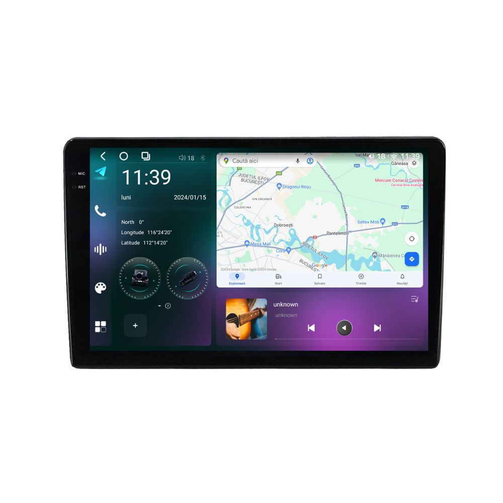 Navigatie dedicata cu Android VW Polo 9N 2001 - 2012, 12GB RAM, Radio GPS Dual Zone, Display 2K QLED 9.5" Touchscreen, Internet Wi-Fi si slot SIM 4G, Bluetooth, MirrorLink, USB