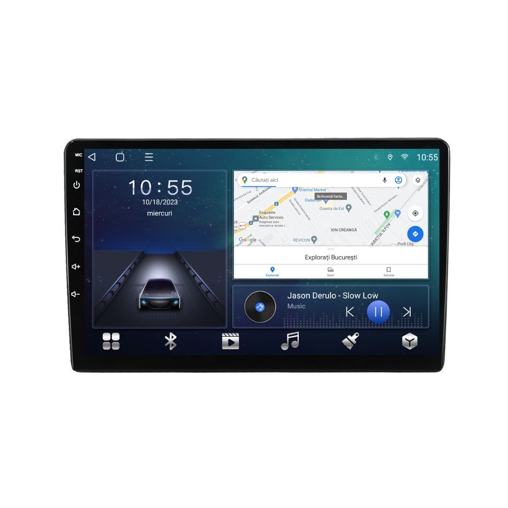 Navigatie dedicata cu Android Dacia Duster I 2013 - 2018, 2GB RAM, Radio GPS Dual Zone, Display HD QLED 9" Touchscreen, Internet Wi-Fi si slot SIM 4G, Bluetooth, MirrorLink, USB