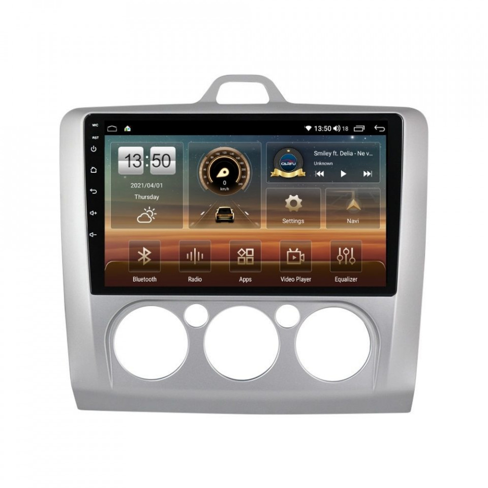 Navigatie dedicata cu Android Ford Focus II 2004 - 2011, clima manuala, 6GB RAM, Radio GPS Dual Zone, Display HD QLED 9" Touchscreen, Internet Wi-Fi si slot SIM 4G, Bluetooth, MirrorLink, USB