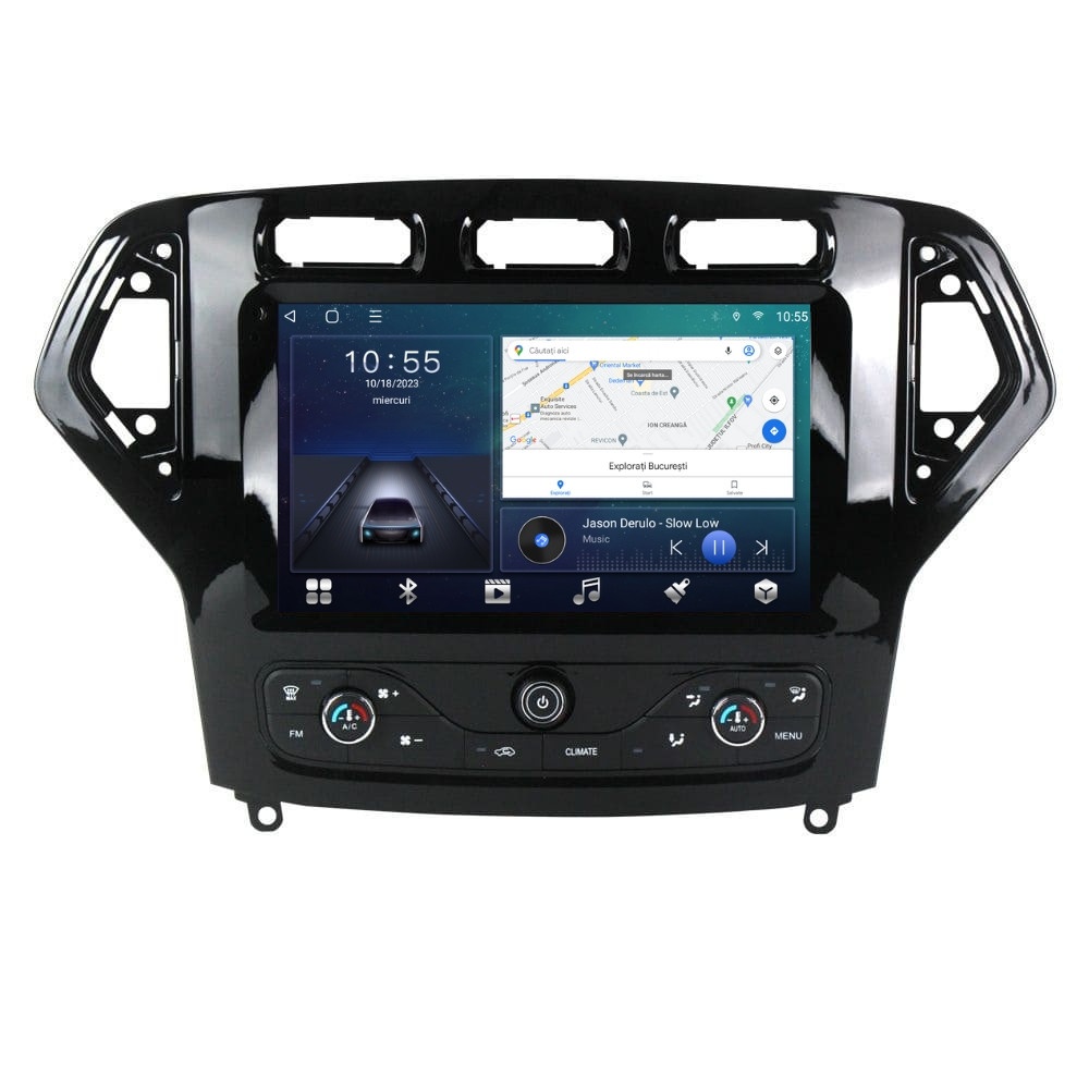Navigatie dedicata cu Android Ford Mondeo IV 2007 - 2011 cu navigatie originala, 2GB RAM, Radio GPS Dual Zone, Display HD QLED 9" Touchscreen, Internet Wi-Fi si slot SIM 4G, Bluetooth, MirrorLink, USB