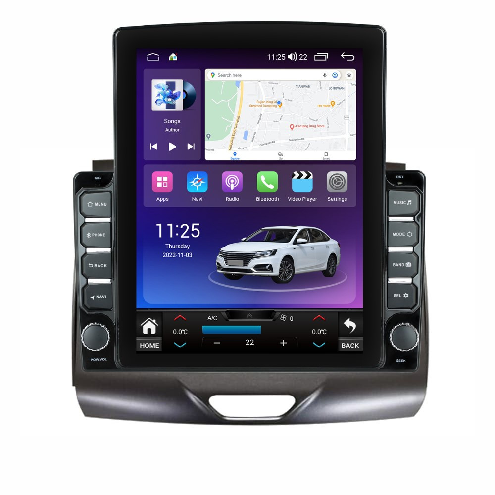 Navigatie dedicata cu Android Ford Ranger dupa 2015 cu navigatie originala, 8GB RAM, Radio GPS Dual Zone, Touchscreen IPS 9.7" HD tip Tesla, Internet Wi-Fi si slot SIM 4G, Bluetooth, MirrorLink, USB