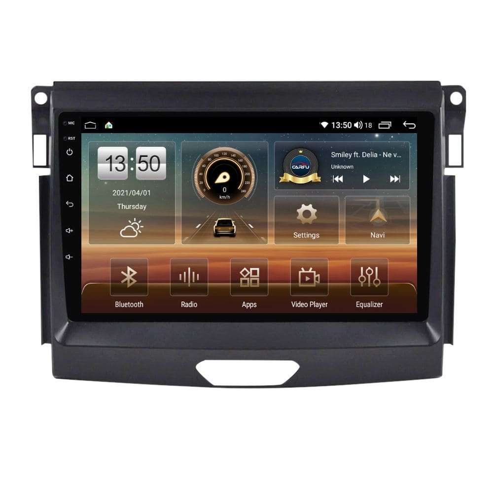 Navigatie dedicata cu Android Ford Ranger dupa 2015 fara navigatie originala, 4GB RAM, Radio GPS Dual Zone, Display HD QLED 9" Touchscreen, Internet Wi-Fi si slot SIM 4G, Bluetooth, MirrorLink, USB