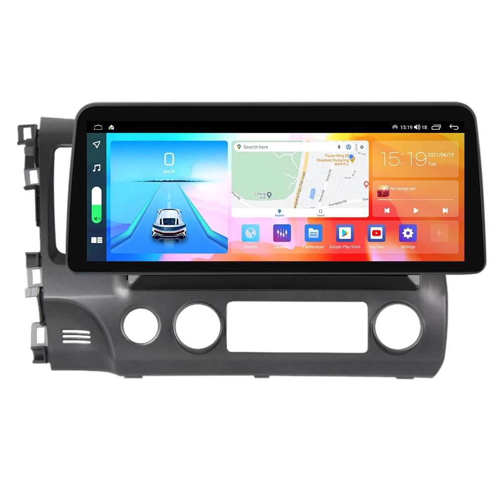 Navigatie dedicata cu Android Honda Civic VIII Sedan 2006 - 2011, 8GB RAM, Radio GPS Dual Zone, Display QLED 12.3" Touchscreen, Internet Wi-Fi si slot SIM 4G, Bluetooth, MirrorLink, USB