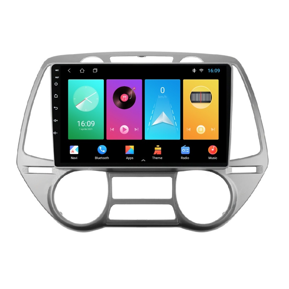 Navigatie dedicata cu Android Hyundai i20 2008 - 2012, clima automata, 2GB RAM, Radio GPS Dual Zone, Display HD IPS 9" Touchscreen, Internet Wi-Fi, Bluetooth, MirrorLink, USB