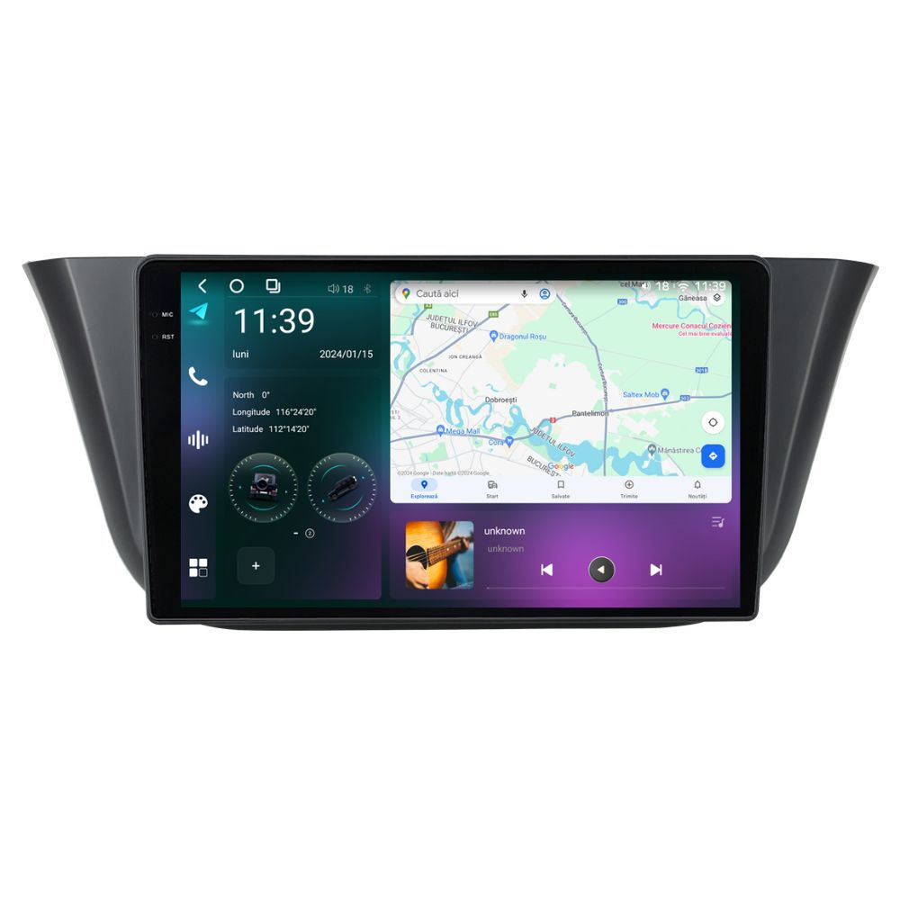 Navigatie dedicata cu Android Iveco Daily VI dupa 2014, 12GB RAM, Radio GPS Dual Zone, Display 2K QLED 9.5" Touchscreen, Internet Wi-Fi si slot SIM 4G, Bluetooth, MirrorLink, USB