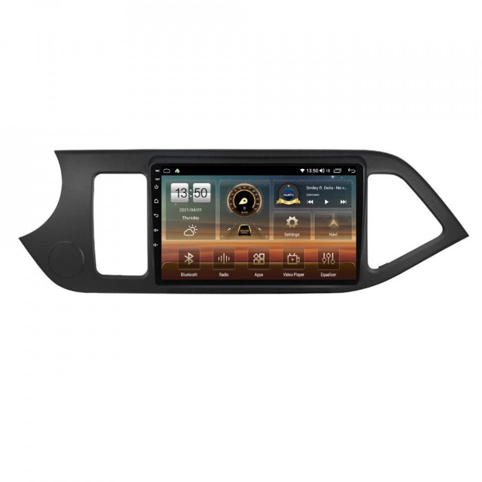 Navigatie dedicata cu Android Kia Picanto II 2011 - 2017, 8GB RAM, Radio GPS Dual Zone, Display HD QLED 9" Touchscreen, Internet Wi-Fi si slot SIM 4G, Bluetooth, MirrorLink, USB
